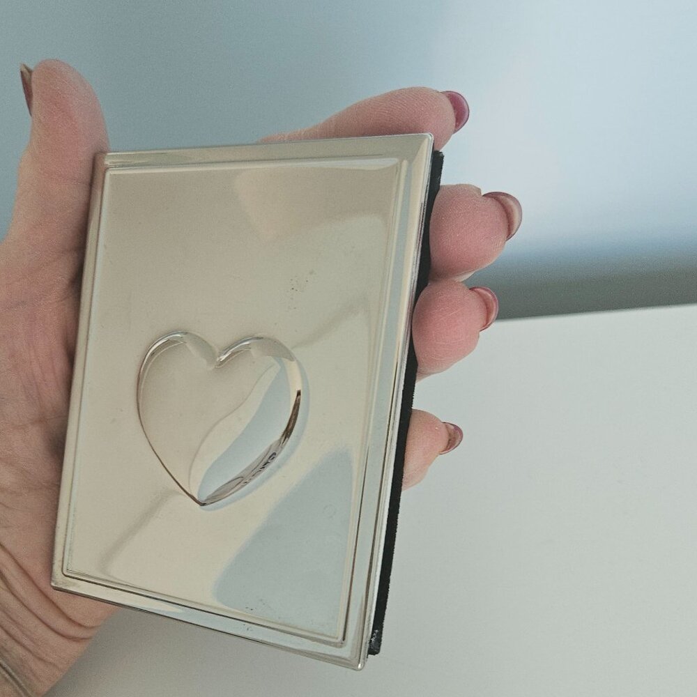 SILVER PLATED RAISED PUFFED HEART ADDRESS BOOK, NWOT